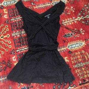 Banana Republic Stretch Top with tie in Black